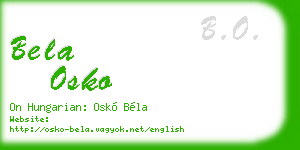 bela osko business card